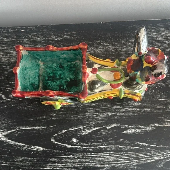 Vintage Italian donkey pulling cart flower planter. - Picture 4 of 10